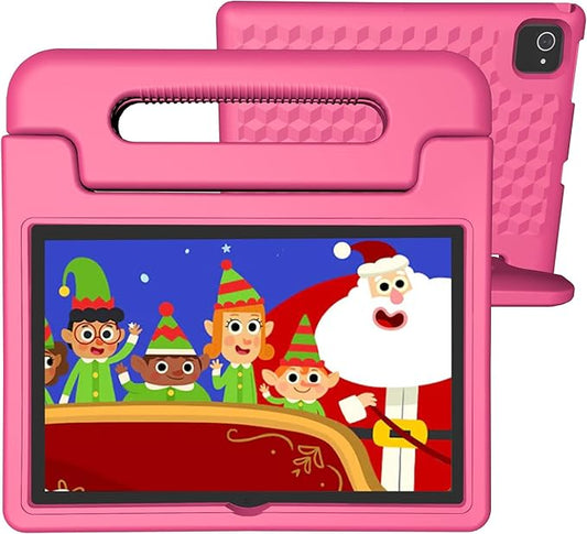 Tablet for Kids Age 3-12 10.1 inch Android 14 6000mAh 8GB RAM+64GB ROM(Expandable to 1TB Kids Tablet WiFi6 Google Kids Space Parental Control 1280 * 800 HD Screen (Pink)