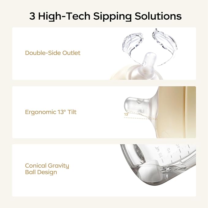 Bc babycare Sippy Cup Learner for 6+ Month Old with Nipples & Handles, Spill Proof Sippy Cup, Weighted Straw Toddler Cups, Anti-Choking Baby Cups 1 Pack,Pink