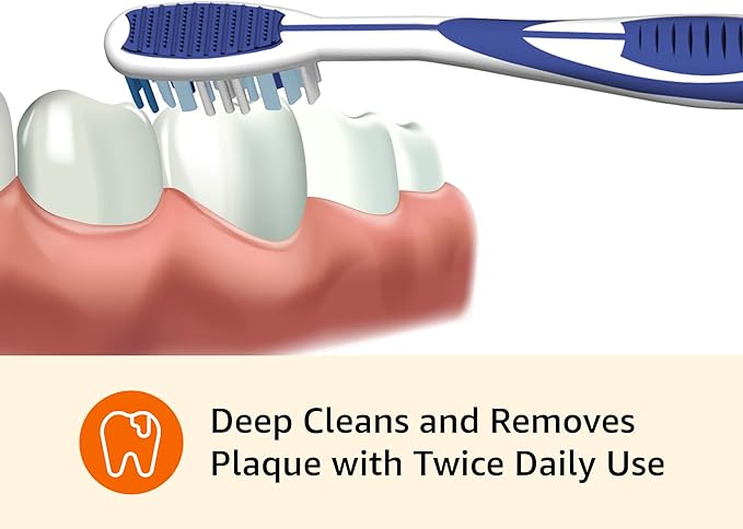 Amazon Basics Orbit Toothbrushes, Soft, Full, 4 Count, Assorted Colors (Previously Solimo)