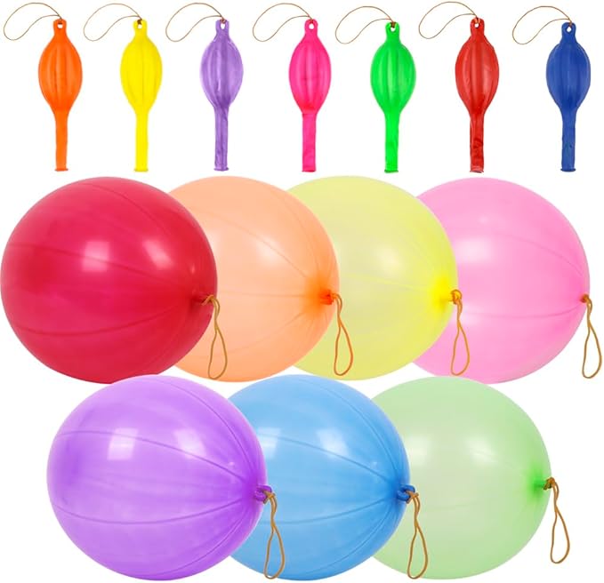 rubfac 30Pcs Punch Balloons, Party Favors for Kids, Thickened Heavy Duty Neon Punching Bounce Balloon for Birthday Goodie Bag Stuffers Exciting Outdoor Play Supply