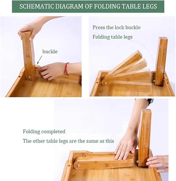 SH-tables Folding Table, Japanese-Style Household Square Bamboo Table, Computer - Image 7