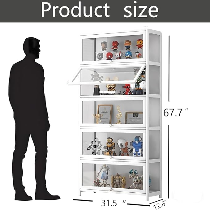 Display Cabinet with Acrylic Door, 5-Tier Curio Display Cabinet, Display Case - Image 2