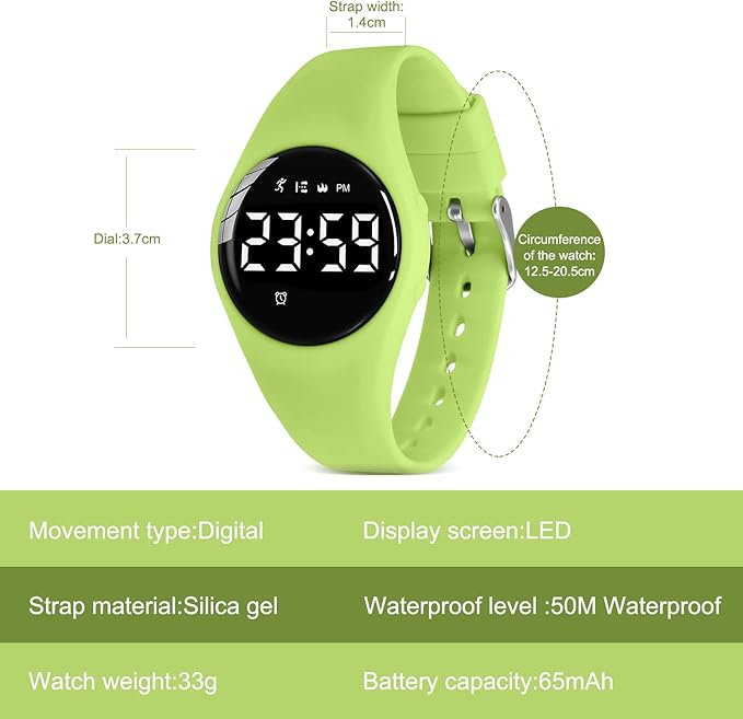 Kids Watches for Girls Boys Digital Sport Watch with Step Counter Pedometer Vibration Alarm Clock, No App Waterproof Fitness Tracker Kids Watch Boys Girls Teens Students Ages 5-16