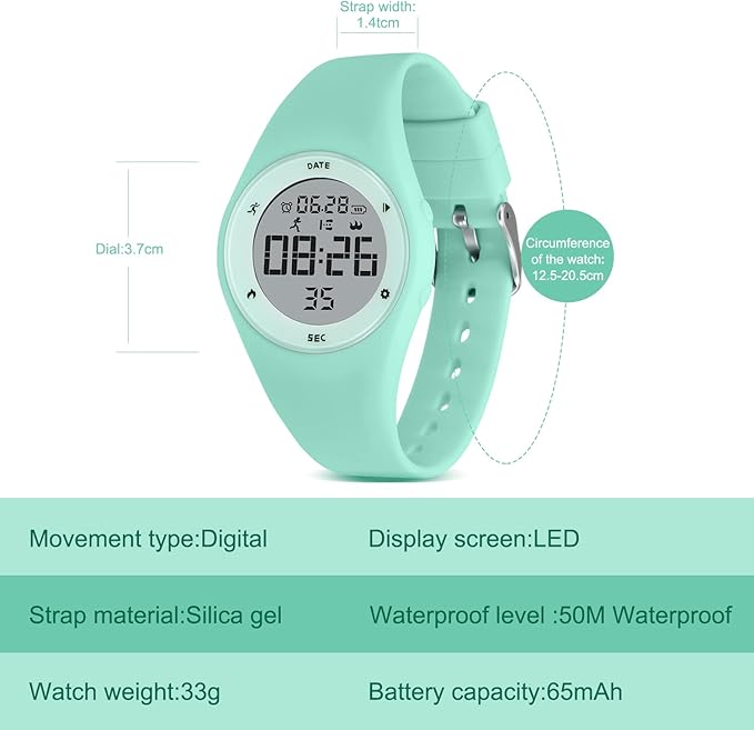 Kids Watches for Girls Boys Digital Sport Watch with Step Counter Pedometer Vibration Alarm Clock, No App Waterproof Fitness Tracker Kids Watch Boys Girls Teens Students Ages 5-16