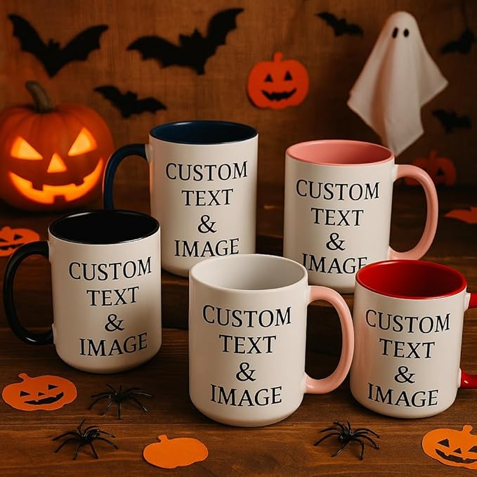 Customized Photo Mug with Personalized Text Upload Your Image with Different Designs