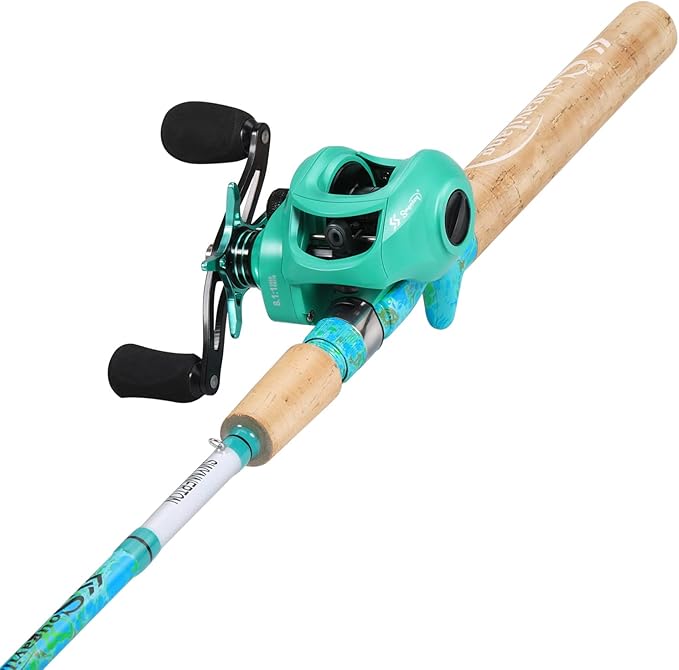 Sougayilang Fishing Rod and Reel Combo, 2-Piece 5-Foot 6-Inch Graphite & Fiberglass Rod, Durable and Strong, Quickset Anti-Reverse Fishing Reel (1Pack/2Pack)