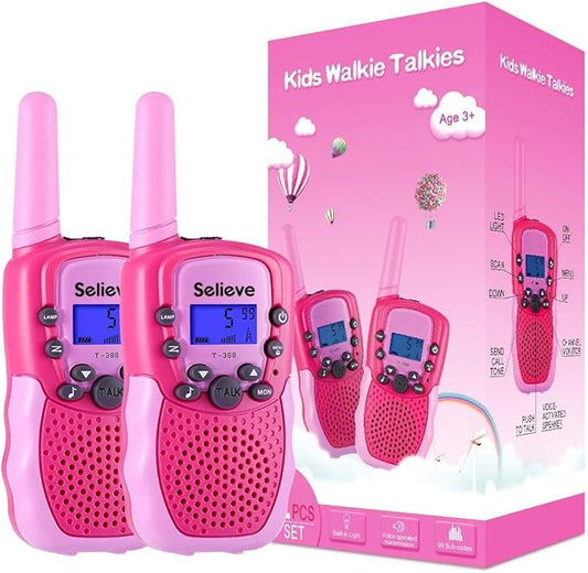Selieve Toys for 3-12 Year Old Girls Boys, Walkie Talkies for Kids 22 Channels 2 Way Radio Toy with Backlit LCD Flashlight, 3 Miles Range for Outside, Camping, Hiking
