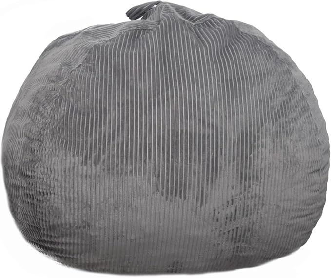 Bean Bag Chair with Faux Rabbit Fur Cover, 4 ft Giant Memory Foam Bean Bag Chairs for Adults/Teens with Filling,Ultra Soft Faux Fur Fabric, Round Fluffy Sofa