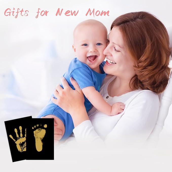 4-Pack Baby Footprint Kits,Inkless Hand and Footprint Kit,Clean Touch Baby Handprints and Footprints Kits,No Mess Ink Pad for Baby Hand and Footprints,Baby Shower Gifts for New Moms