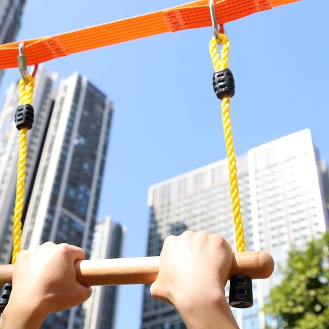 Kids Ninja Monkey Bars 2 Packs for Slackline Accessories for Slackline Obstacle Course for Backyard Attachments to Most Any Home Playground Equipment Sets