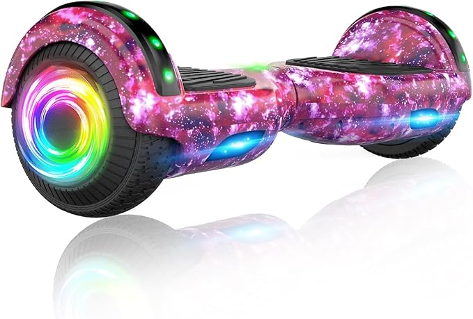 SISIGAD Scooters for Kids Ages 6-12, with Built-in Bluetooth Speaker and 6.5" Colorful Lights Wheels, Safety Certified Self Balancing Scooter Gift for Kids