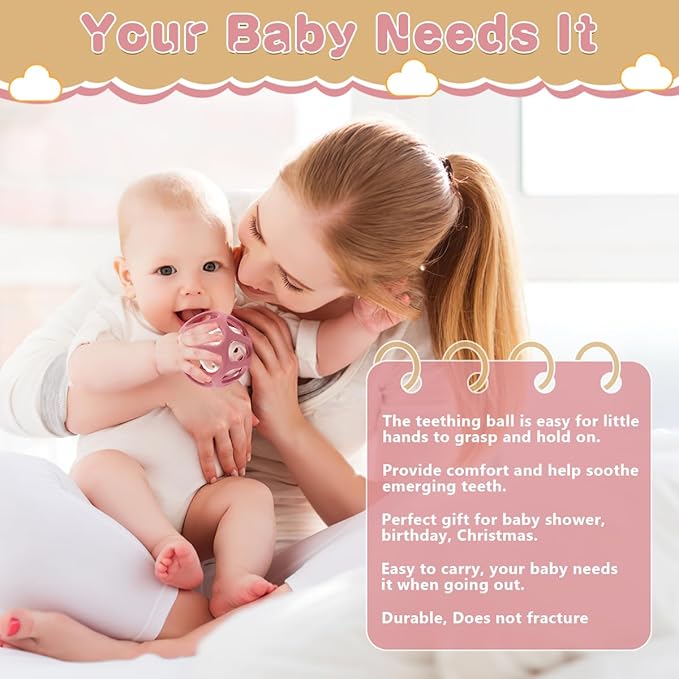 MCGMITT Sensory Balls for Baby, Food Grade Stretchy Silicone Infant Ball, Easy Grasp Ball for Babies 0-12 Months BPA-Free Montessori Learning Toy, Developmental Teething Toys Baby Shower Gifts