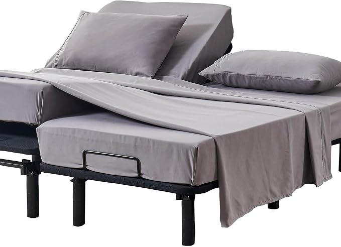 Kingnex Split Queen Sheets for Adjustable Bed Soft 1800 Microfiber 5 Pieces by Kingnex