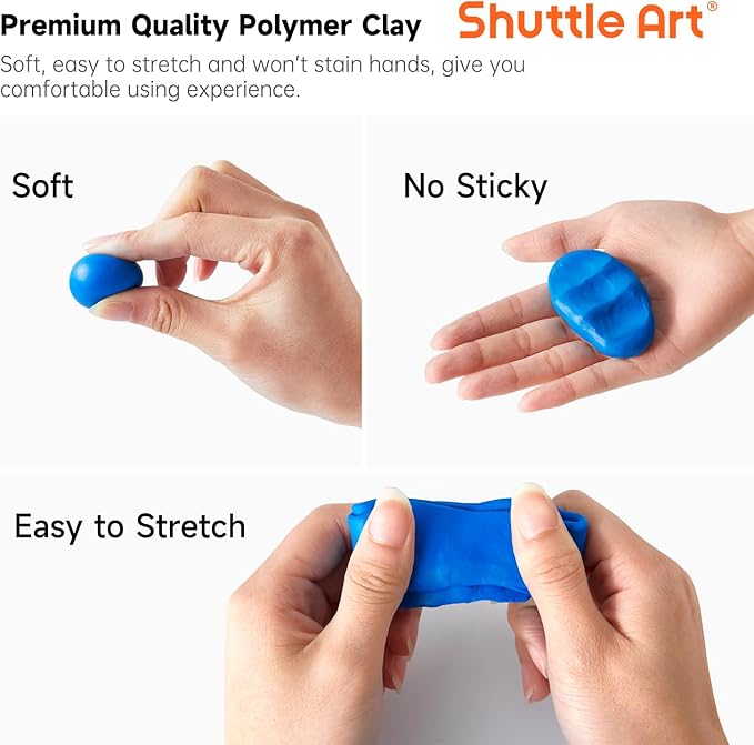 Shuttle Art 112 Colors Polymer Clay Kit with 20 Clay Tools, 16 Kinds of Accessories, Non-Toxic, Non-Sticky, Ideal DIY Art Craft Gift for Kids Adults