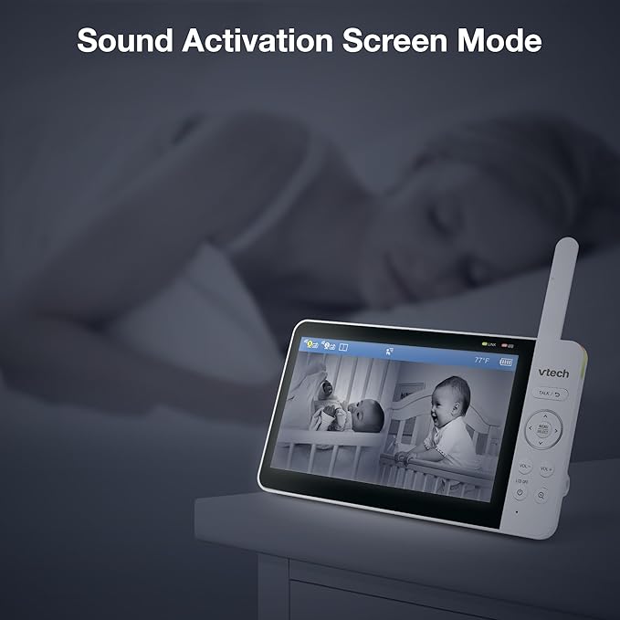 VTech 2-Cameras Smart WiFi Baby Monitor with 1080p FHD Video, Free App with Motion Video, Sound/Motion Detection and Notifications, 7" IPS Display with Split-Screen, Pan-Tilt-Zoom: Smart HQ Max Twin