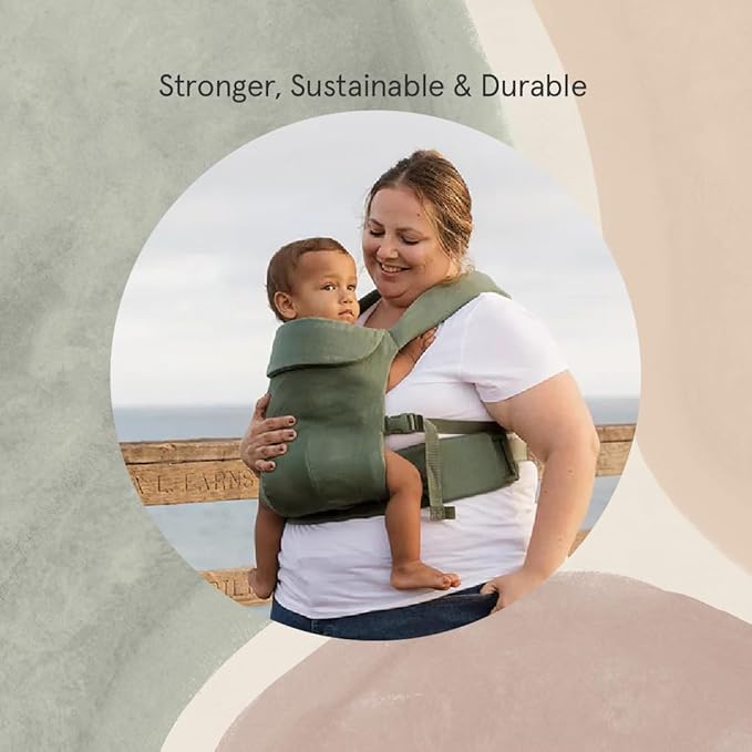 WildBird - Aerial Carrier - 7 to 45 lbs - for Moms, Dads & Caregivers - 100% Natural European Linen Fibers - Versatile & Adjustable - Small Size - Acadian Fabric