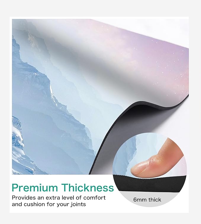 Non Slip Yoga Mat TPE Workout Mat for Men Women, Thick Workout Mat with Carrying Strap, Fitness Mats for Exercise, Yoga, Fitness, Pilates, Floor Workouts (72" x 24" x 6mm)