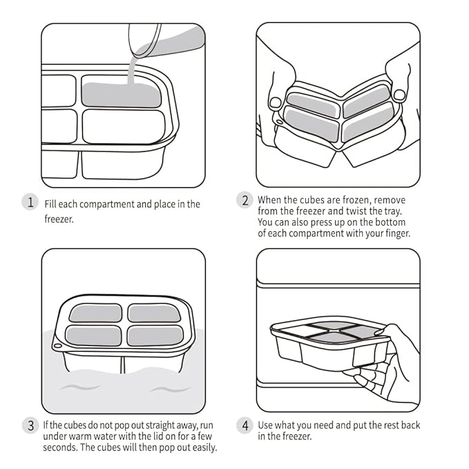 haakaa Silicone Baby Food Freezer Tray with Lid by haakaa - Perfect Storage Container for Homemade Baby Food, Vegetable & Fruit Purees, and Breast Milk, Blush