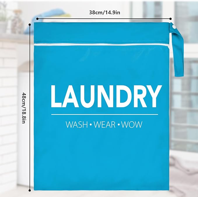 Sylfairy 2 Pcs Large Travel Laundry Bags, Waterproof Wet Dry Bags, Washable Dirty Clothes Bags for Gym, Swimming, Yoga