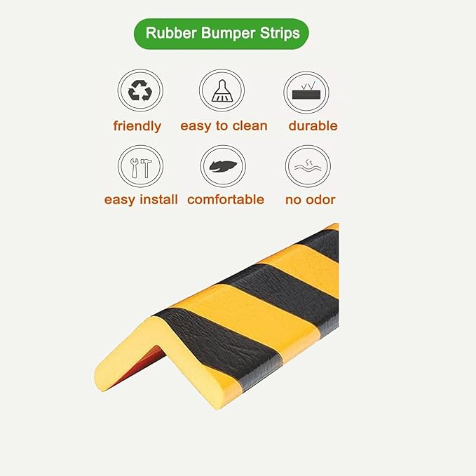 L-Shaped/Circular Edge Protector – 19" Durable Polyurethane Foam, High-Visibility Yellow/Black Stripes & Corner Safety Bumper for Impact Protection
