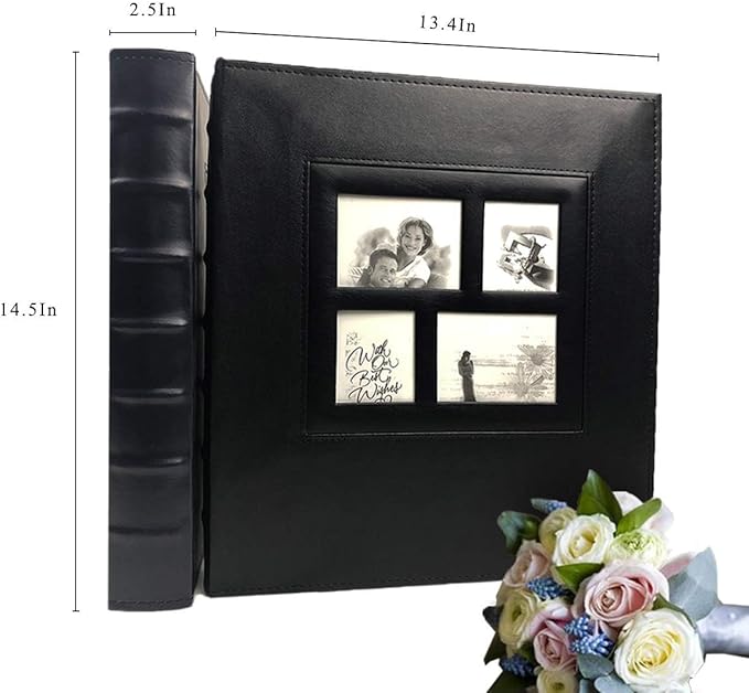 RECUTMS 600 Photo Album 4x6 Pockets Photo, Leather Cover Large Capacity Family Wedding Picture Albums Holds 600 Horizontal and Vertical Photos (Blue)