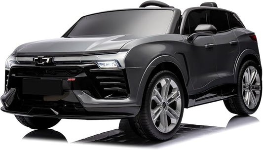 Hetoy 24V 2-Seater SUV Licensed Chevrolet Blazer Ride On Car Toy w/Parent Remote Control, 3 Speeds, Wireless Music, MP3 Player, Electric Car for Kids Ages 3-8, Grey