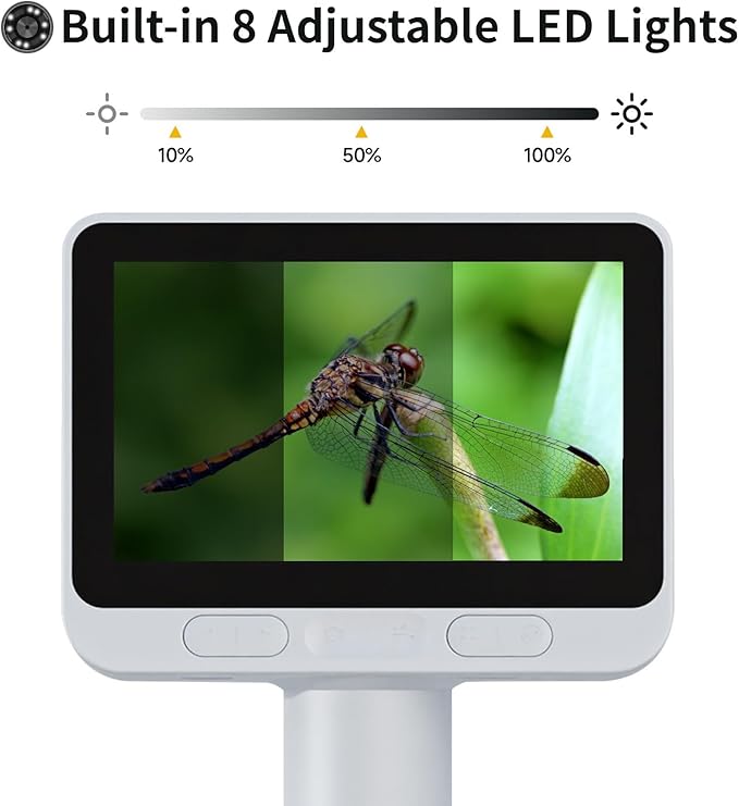 Microscope for Kids, Kids Microscope with 4.0" IPS Screen, Portable Digital Pocket Microscope for Kids 8-12, Miniscope Kids Compatible with iPhone Android Computer