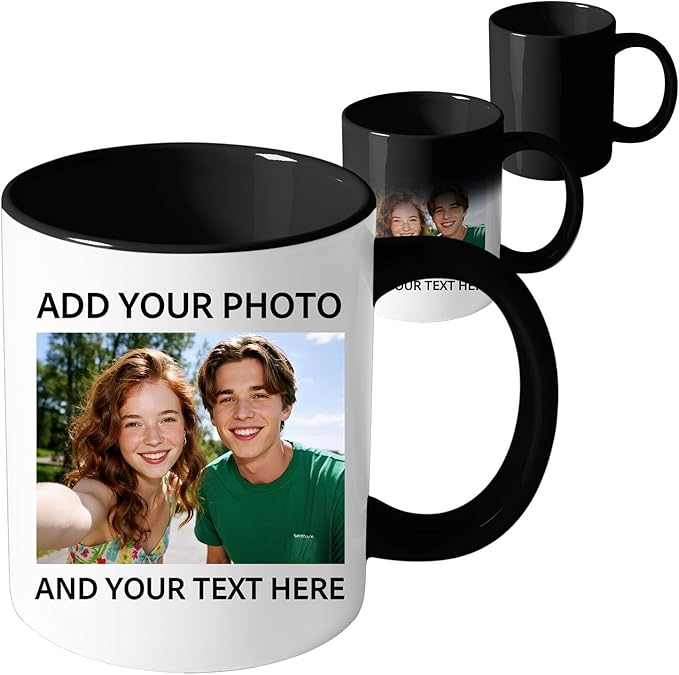 Custom Mug, Customized Photo Coffee Mug, Personalized 11 Oz Ceramic Mug with Text Logo Photo, Taza Personalizadas for Men Women