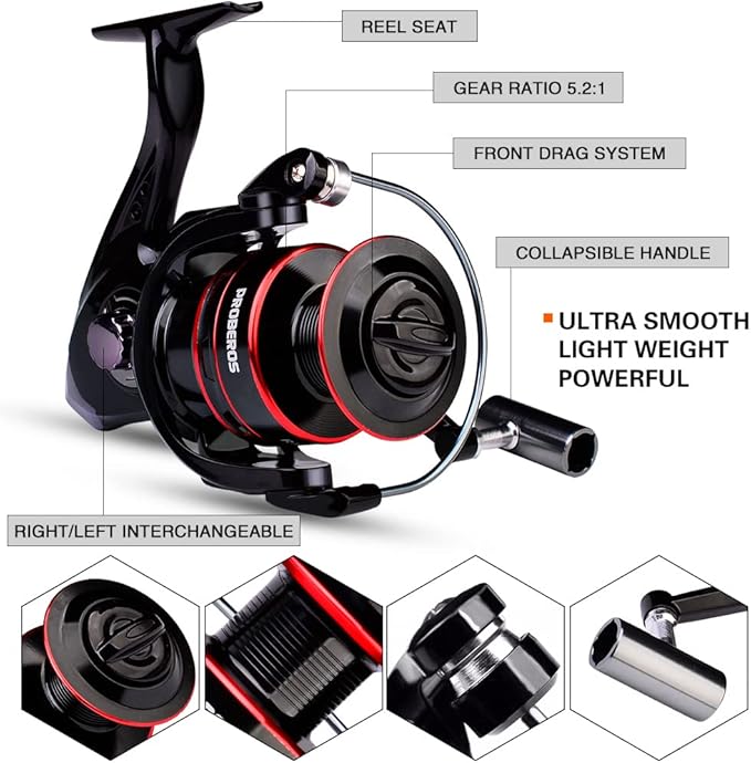 PROBEROS Kids Fishing Pole - Portable Telescopic Fishing Rod and Reel Combo Kit - Spincast Fishing Reel Casting Rods with Lures Lines Tackle Box and Bag for Boys Girls Youth Fishing