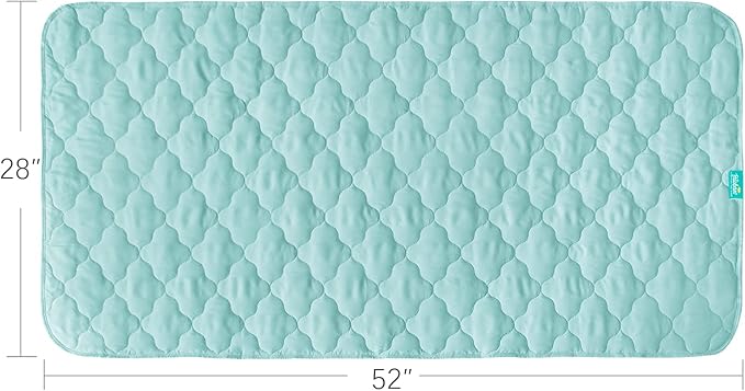 Waterproof Crib Mattress Protector Pad Cover 28" x 52", Anti Slip & Absorbent Waterproof Bed Pads for Standard Crib/Toddler Bed Quilted Machine Washable (Quilted Improved Thickness) Aqua