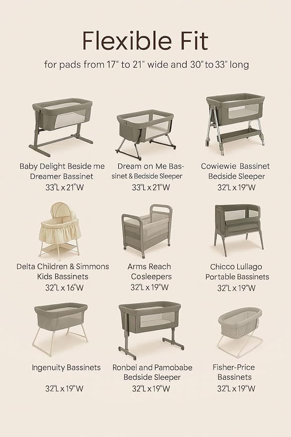 Muslin Bedside Bassinet Sheets 2 Pack, 33x20 Fitted Ultra Soft & Breathable Bedside Sleeper Sheets, Ideal for Baby Girl and Boy, Perfect for Newborns (Vintage Blossom & Pink)