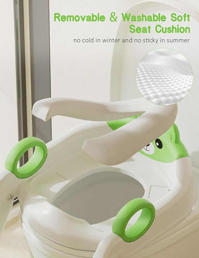 Potty Training Seat, Toddler Toilet Seat With Steps, 2 In 1 Toddler Potty Training Toilet With Splash Guard, Anti-Slip Step Stool Soft Mat, Adjust High Potty Seats For Toddlers Kids Boys Girls
