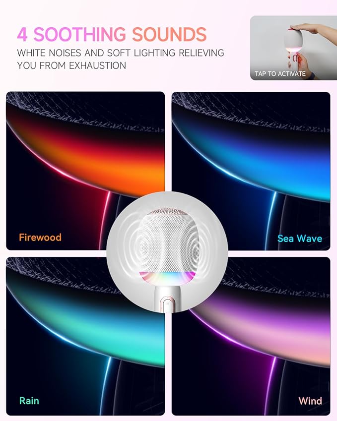 Wireless Bluetooth karaoke Microphone, 5-in-1 Portable Handheld Microphone for iPhone, Karaoke Microfono with Dynamic Lights for Car / Home Party, Music Record, Duet Singing Mic for Kids Adults-White