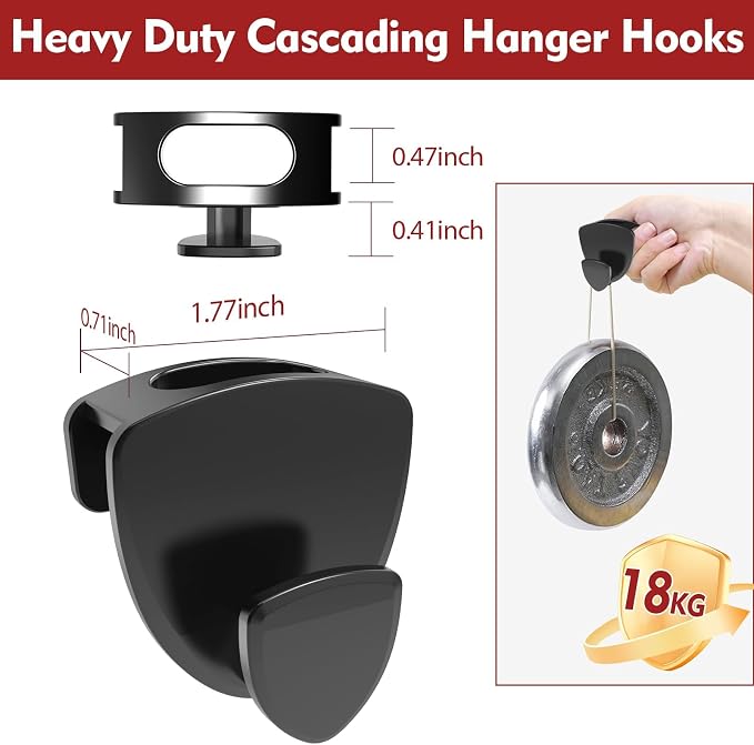 Latoxcaa Space Saving Standard Hanger Hooks 50Pcs, Upgrade Heavy Duty Space - Image 3