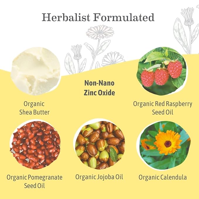 Earth Mama Baby Mineral Sunscreen Lotion SPF 40 | Non-Nano Zinc, Natural Water Resistant Sun Cream for Babies, Kids & Adults, 3-Ounce