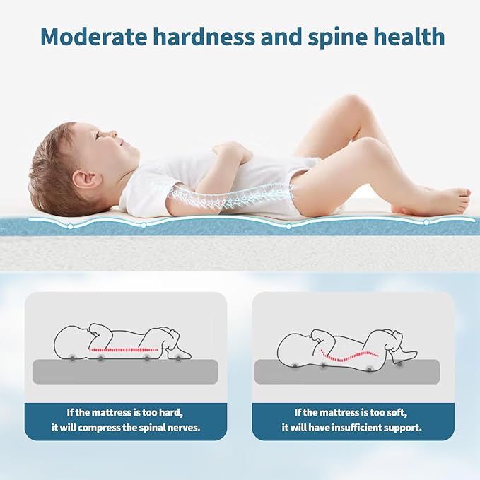 Mini Crib Mattress, 38" x 24" x 2" Dual Sided Gel Memory Foam Mattress with Waterproof, Breathable and Removable Zippered Cover