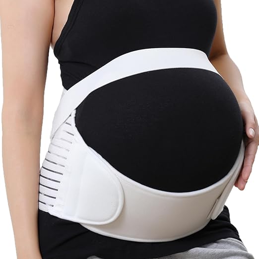 NeoTech Care Pregnancy Support Maternity Belt, Waist/Back/Abdomen Band, Belly Brace (Size S, Ivory Color)