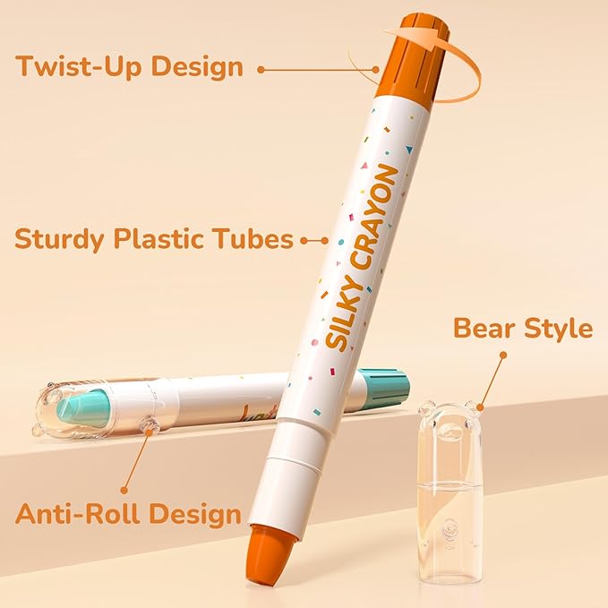 36 Color Twist Crayons for Toddlers 1-3 and Kids 4-8, Non-Toxic Washable Crayons 2-4, Ultra-Silky Easy-Grip Art Supplies, Ideal Coloring Gift for Boys and Girls