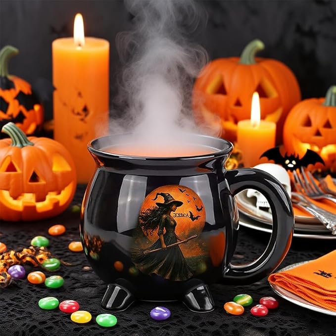 Custom Witch Cauldron Mug, Personalized Witches Brew Halloween Coffee Mug, Halloween Mugs Gifts For Women, Besties, Family, Witches Cauldron, Witch Coffee Mug, Witchy Gifts For Women (2pcs)