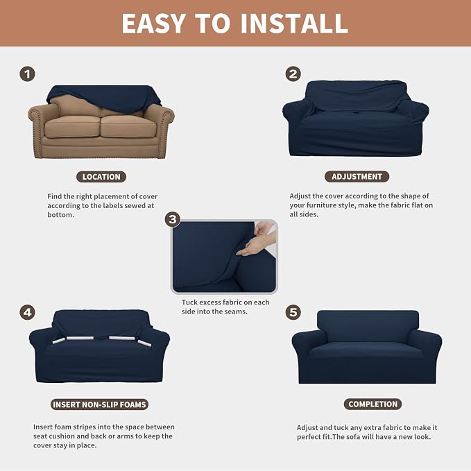 Easy-Going 100% Waterproof Loveseat Couch Cover, Dual Waterproof Sofa Cover - Image 5