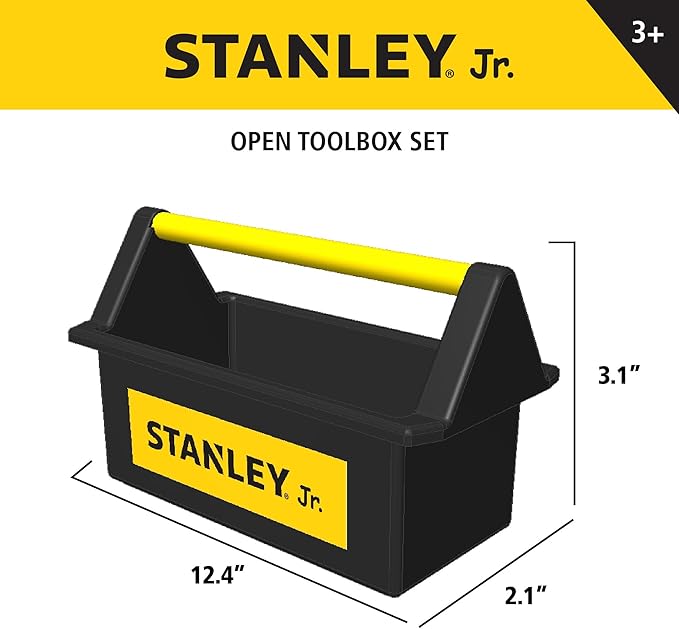 Kids Tool Box - 18-Piece Toy Tool Set for Pretend Play Fun Open Toolbox Design for Imaginative Adventures for Kids 3 and Up