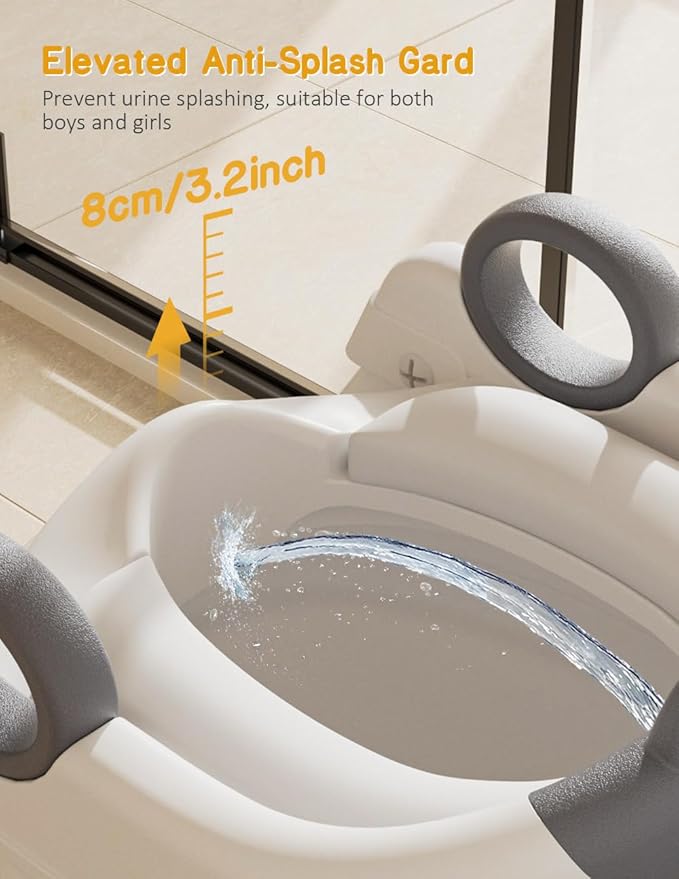 Potty Training Seat, Toddler Toilet Seat With Steps, 2 In 1 Toddler Potty Training Toilet With Splash Guard, Anti-Slip Step Stool Soft Mat, Adjust High Potty Seats For Toddlers Kids Boys Girls