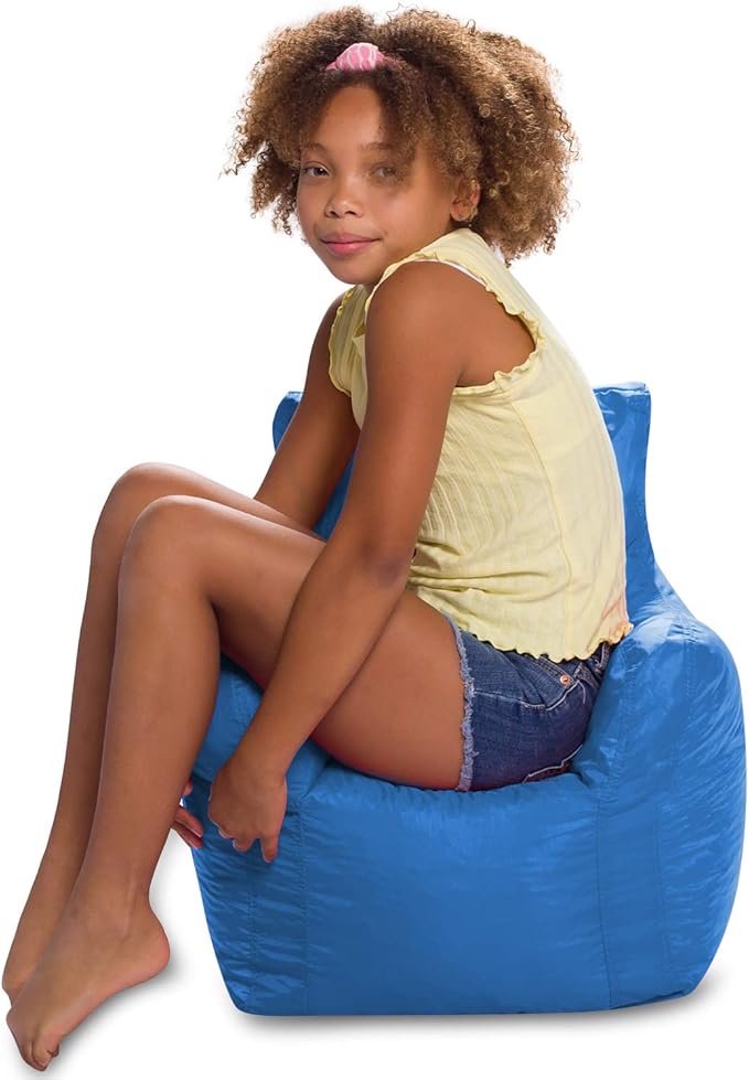 Posh Creations Bean Bag Structured Seat for Toddlers and Kids, Comfy Chair for Children, Pasadena, Royal Blue