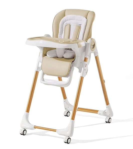 Mallify Convertible High Chairs for Babies and Toddlers, Height Adjustable Baby High Chair, High Chair with Removable Tray, Adjustable Backrest, Portable Baby Dinning Chair with Lockable Wheels
