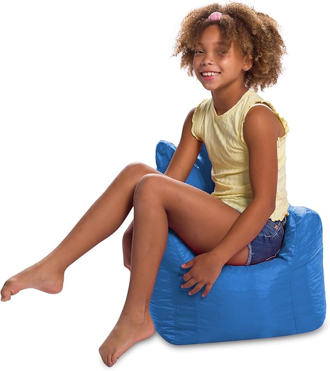 Posh Creations Bean Bag Structured Seat for Toddlers and Kids, Comfy Chair for Children, Pasadena, Royal Blue