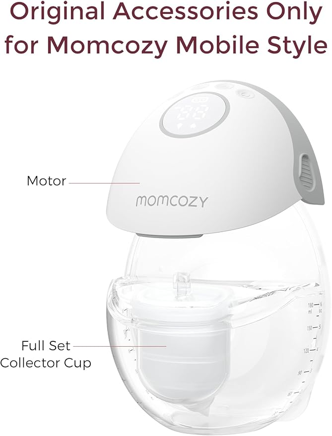 Momcozy Full Set Collector Cup Only Compatible with Momcozy Mobile Style | M6 NOT for Others. Original Mobile Style | M6 Breast Pump Replacement Accessories DoubleFit Flange 24mm