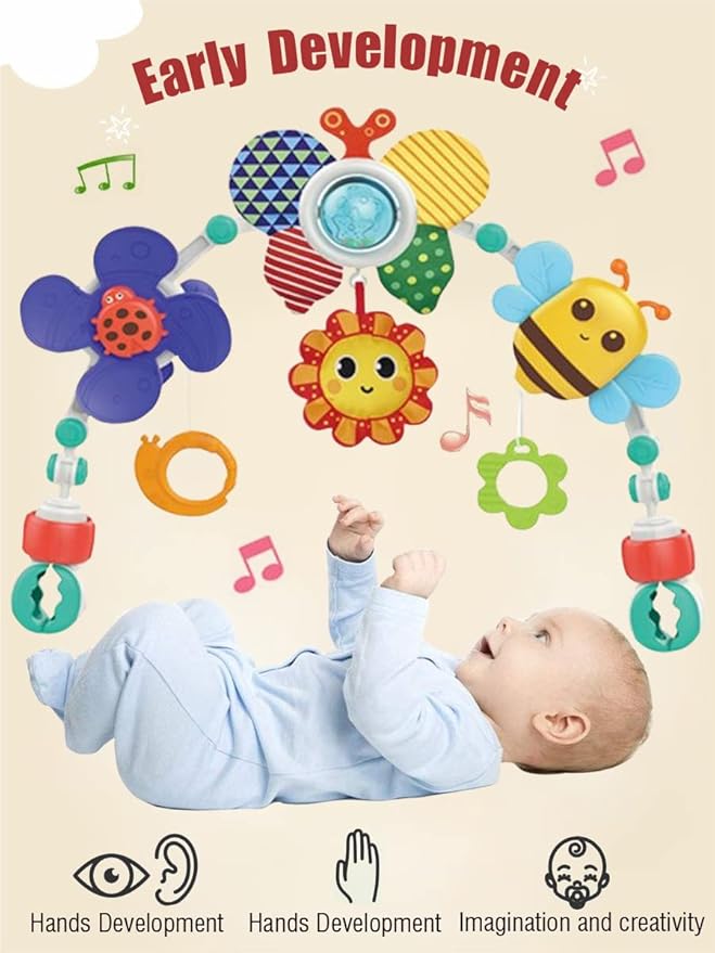 Pau1Hami1ton Baby Stroller Arch Toys, Car Seat Toys,Bouncer Toy Bar/Mobile for Bassinet,Adjustable Baby Hanging Toys Fit for Crib Bed,Stroller,Car Seat Gifts.S-19(Butterfly)