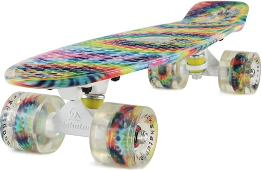 Skateboards Complete 22 Inch Mini Cruiser Retro Skateboard for Kids Boys Youths Beginners