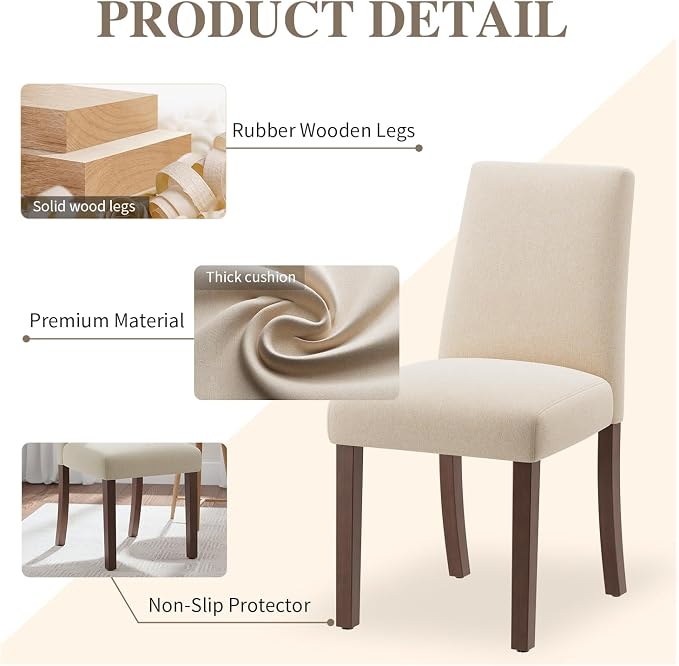 Dining Chairs Set of 6, Modern Dining Room Chairs - Image 4