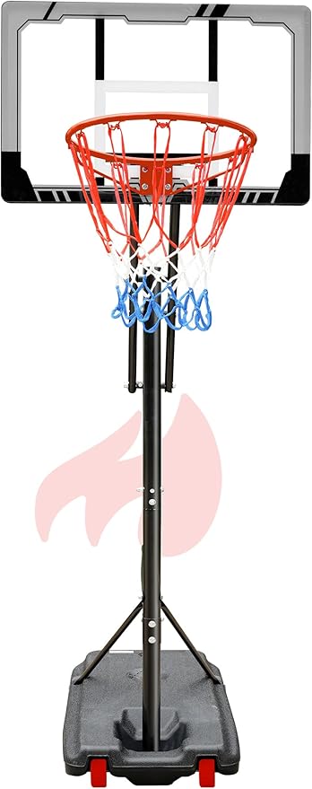 Mayfire Kids Basketball Hoop Adjustable Height 4-8.5 FT, Portable Basketball Goal System with 33'' Shatterproof Backboard for Kids Youth Teens in Driveway, Backyard, Outdoor Play